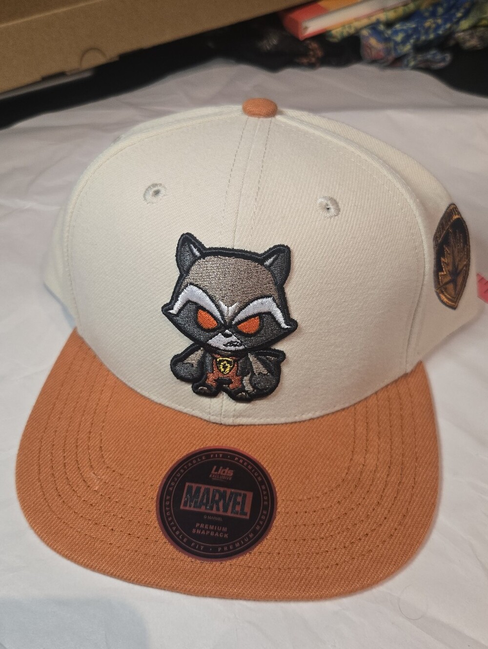 Marvel Kids Rocket Raccoon Snapback Hat - Cream & Orange